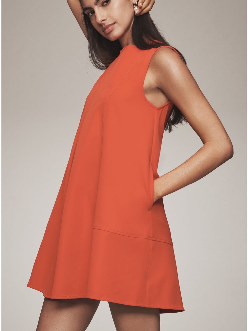 Sleeveless Orange A-Line Shift Dress - Brand